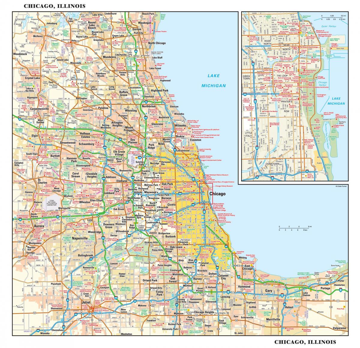 El mapa de calles de Chicago