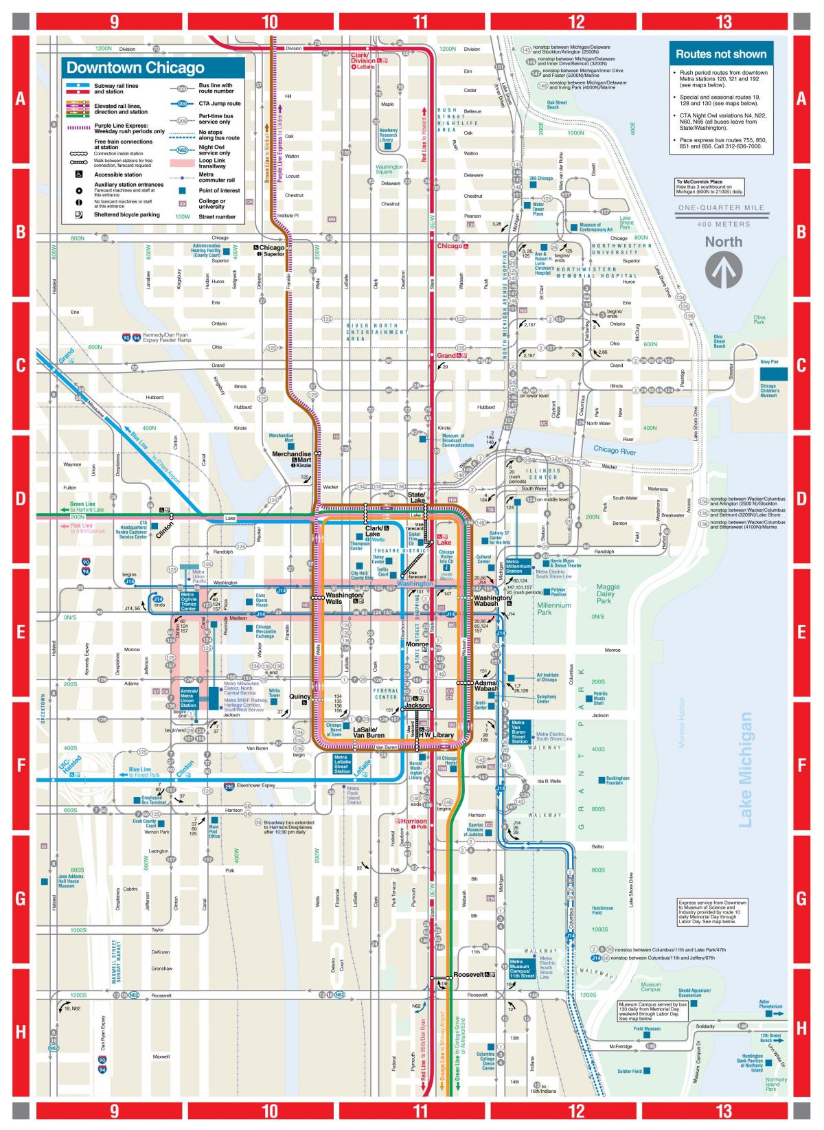 Mapa de la estación de metro de Chicago