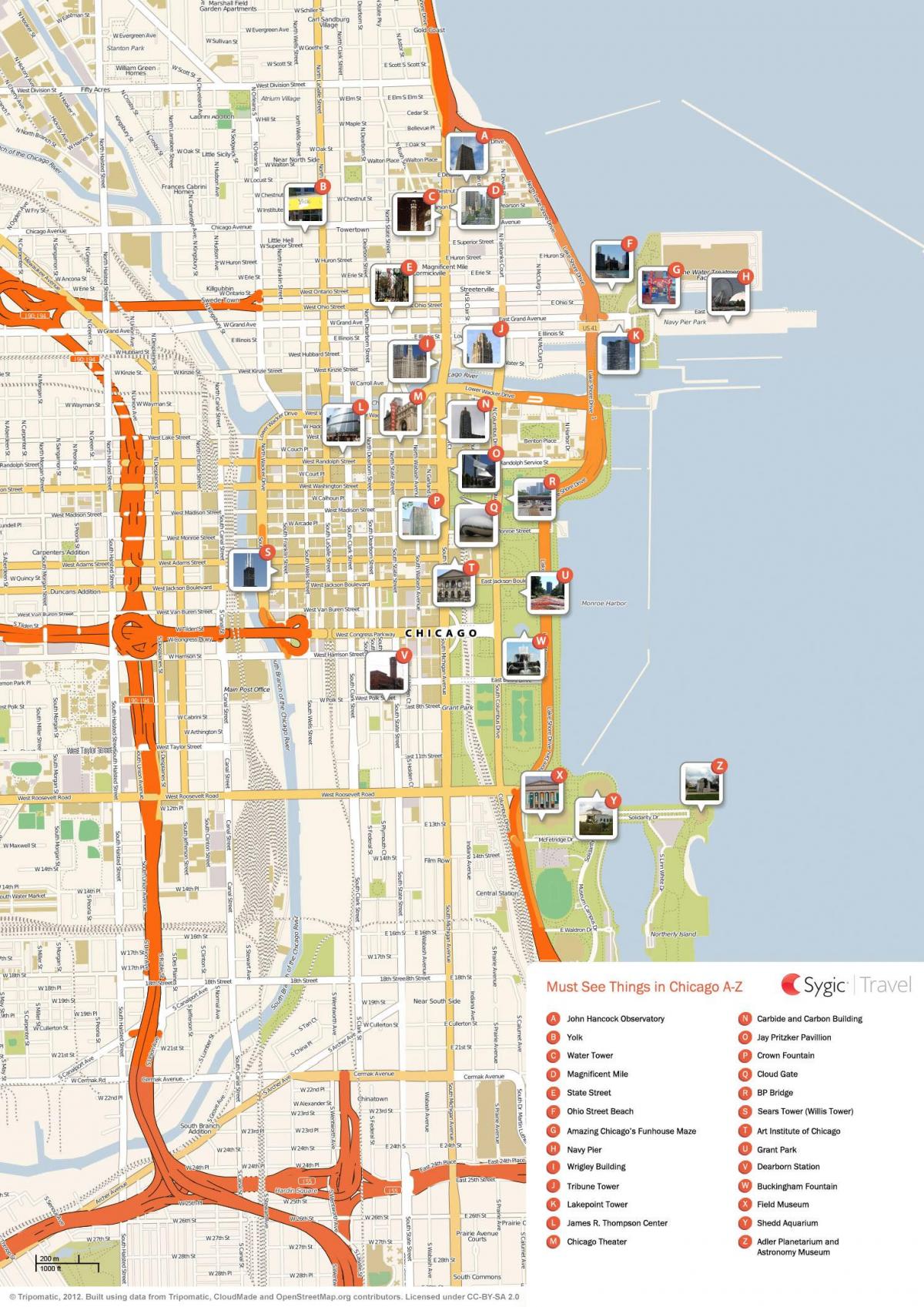 Mapa turístico de Chicago